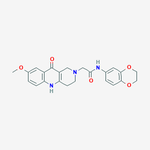 molecular formula C23H23N3O5 B2471329 N-(2,3-dihydro-1,4-benzodioxin-6-yl)-2-{8-methoxy-10-oxo-1H,2H,3H,4H,5H,10H-benzo[b]1,6-naphthyridin-2-yl}acetamide CAS No. 1251635-70-7