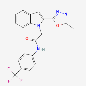 2-[2-(5-methyl-1,3,4-oxadiazol-2-yl)-1H-indol-1-yl]-N-[4-(trifluoromethyl)phenyl]acetamide