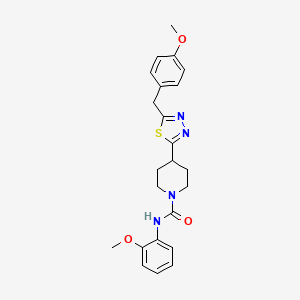 molecular formula C23H26N4O3S B2471342 4-(5-(4-methoxybenzyl)-1,3,4-thiadiazol-2-yl)-N-(2-methoxyphenyl)piperidine-1-carboxamide CAS No. 1169956-31-3