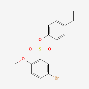 molecular formula C15H15BrO4S B2471356 4-Ethylphenyl 5-bromo-2-methoxybenzenesulfonate CAS No. 1018157-86-2