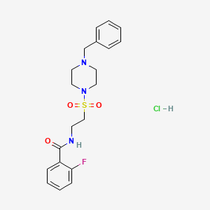 N-(2-((4-benzylpiperazin-1-yl)sulfonyl)ethyl)-2-fluorobenzamide hydrochloride