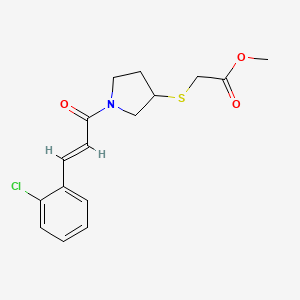 (E)-methyl 2-((1-(3-(2-chlorophenyl)acryloyl)pyrrolidin-3-yl)thio)acetate