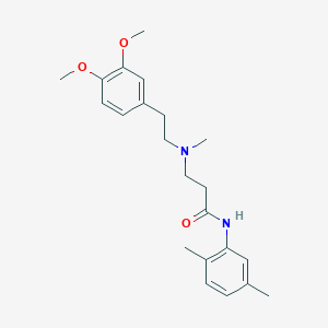 molecular formula C22H30N2O3 B247137 3-[(3,4-DIMETHOXYPHENETHYL)(METHYL)AMINO]-N~1~-(2,5-DIMETHYLPHENYL)PROPANAMIDE 