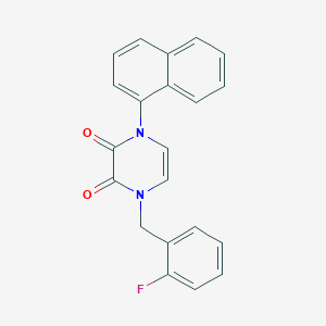 1-[(2-Fluorophenyl)methyl]-4-naphthalen-1-ylpyrazine-2,3-dione
