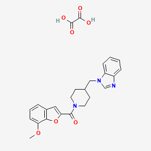 (4-((1H-benzo[d]imidazol-1-yl)methyl)piperidin-1-yl)(7-methoxybenzofuran-2-yl)methanone oxalate