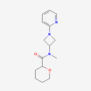 molecular formula C15H21N3O2 B2471379 N-methyl-N-[1-(pyridin-2-yl)azetidin-3-yl]oxane-2-carboxamide CAS No. 2415604-03-2