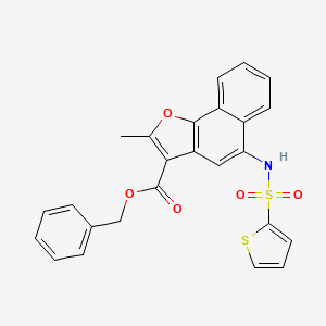 molecular formula C25H19NO5S2 B2471424 Benzyl 2-methyl-5-(thiophene-2-sulfonamido)naphtho[1,2-b]furan-3-carboxylate CAS No. 518053-59-3