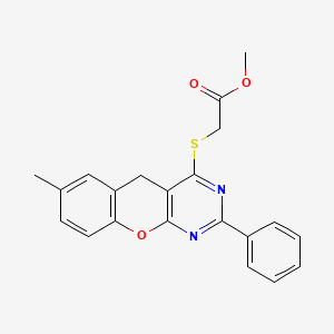 methyl [(7-methyl-2-phenyl-5H-chromeno[2,3-d]pyrimidin-4-yl)thio]acetate