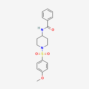 molecular formula C19H22N2O4S B2471434 N-{1-[(4-methoxyphenyl)sulfonyl]-4-piperidinyl}benzenecarboxamide CAS No. 606112-96-3