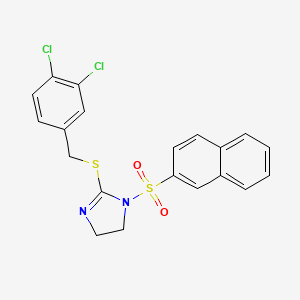 2-[(3,4-Dichlorophenyl)methylsulfanyl]-1-naphthalen-2-ylsulfonyl-4,5-dihydroimidazole