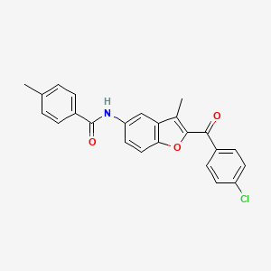 molecular formula C24H18ClNO3 B2471439 N-[2-(4-chlorobenzoyl)-3-methyl-1-benzofuran-5-yl]-4-methylbenzamide CAS No. 923243-75-8