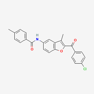 molecular formula C24H18ClNO3 B2471439 N-[2-(4-氯苯甲酰)-3-甲基-1-苯并呋喃-5-基]-4-甲基苯甲酰胺 CAS No. 923243-75-8