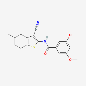 molecular formula C19H20N2O3S B2471453 N-(3-cyano-5-methyl-4,5,6,7-tetrahydro-1-benzothiophen-2-yl)-3,5-dimethoxybenzamide CAS No. 391221-69-5