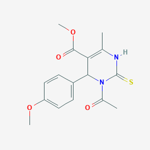 molecular formula C16H18N2O4S B2471498 methyl 3-acetyl-4-(4-methoxyphenyl)-6-methyl-2-sulfanylidene-1,2,3,4-tetrahydropyrimidine-5-carboxylate CAS No. 330567-78-7