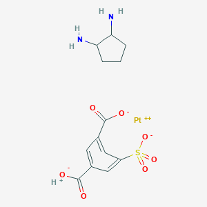 molecular formula C13H16N2O7PtS B024715 cyclopentane-1,2-diamine;hydron;platinum(2+);5-sulfonatobenzene-1,3-dicarboxylate CAS No. 108812-35-7