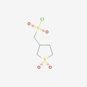 molecular formula C5H9ClO4S2 B2471523 (1,1-Dioxo-1lambda6-thiolan-3-yl)methanesulfonyl chloride CAS No. 1018611-90-9