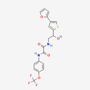 molecular formula C19H15F3N2O5S B2471526 N-{2-[4-(furan-2-yl)thiophen-2-yl]-2-hydroxyethyl}-N'-[4-(trifluoromethoxy)phenyl]ethanediamide CAS No. 2319724-96-2