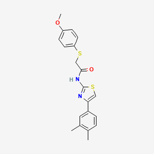 molecular formula C20H20N2O2S2 B2471540 N-(4-(3,4-dimethylphenyl)thiazol-2-yl)-2-((4-methoxyphenyl)thio)acetamide CAS No. 922922-21-2