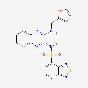 molecular formula C19H14N6O3S2 B2471548 N-(3-((furan-2-ylmethyl)amino)quinoxalin-2-yl)benzo[c][1,2,5]thiadiazole-4-sulfonamide CAS No. 1002008-58-3