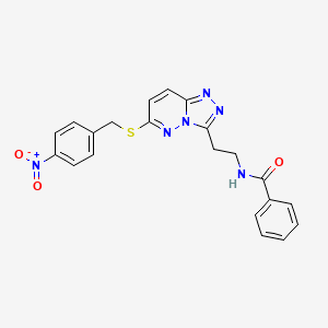 B2471553 N-(2-(6-((4-nitrobenzyl)thio)-[1,2,4]triazolo[4,3-b]pyridazin-3-yl)ethyl)benzamide CAS No. 872994-33-7