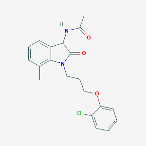 molecular formula C20H21ClN2O3 B247156 N-{1-[3-(2-chlorophenoxy)propyl]-7-methyl-2-oxo-2,3-dihydro-1H-indol-3-yl}acetamide 