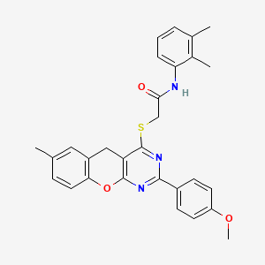 molecular formula C29H27N3O3S B2471567 N-(2,3-dimethylphenyl)-2-{[2-(4-methoxyphenyl)-7-methyl-5H-chromeno[2,3-d]pyrimidin-4-yl]sulfanyl}acetamide CAS No. 866340-78-5