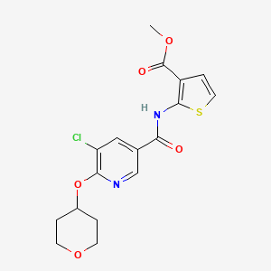 molecular formula C17H17ClN2O5S B2471573 methyl 2-[5-chloro-6-(oxan-4-yloxy)pyridine-3-amido]thiophene-3-carboxylate CAS No. 1903871-67-9