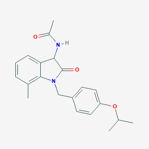 molecular formula C21H24N2O3 B247160 N-[1-(4-isopropoxybenzyl)-7-methyl-2-oxo-2,3-dihydro-1H-indol-3-yl]acetamide 