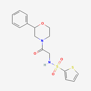 molecular formula C16H18N2O4S2 B2471639 N-[2-oxo-2-(2-phenylmorpholin-4-yl)ethyl]thiophene-2-sulfonamide CAS No. 953955-89-0