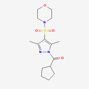 B2471654 3,5-Dimethyl-4-(morpholin-4-ylsulfonyl)pyrazolyl cyclopentyl ketone CAS No. 1019105-35-1