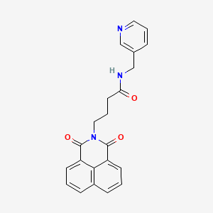 molecular formula C22H19N3O3 B2471663 4-{2,4-dioxo-3-azatricyclo[7.3.1.0^{5,13}]trideca-1(12),5,7,9(13),10-pentaen-3-yl}-N-[(pyridin-3-yl)methyl]butanamide CAS No. 309735-92-0