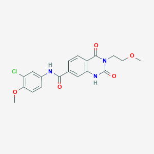 molecular formula C19H18ClN3O5 B2471670 N-(3-chloro-4-methoxyphenyl)-3-(2-methoxyethyl)-2,4-dioxo-1,2,3,4-tetrahydroquinazoline-7-carboxamide CAS No. 892260-10-5