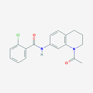 molecular formula C18H17ClN2O2 B2471672 N-(1-acetyl-1,2,3,4-tetrahydroquinolin-7-yl)-2-chlorobenzamide CAS No. 898423-58-0