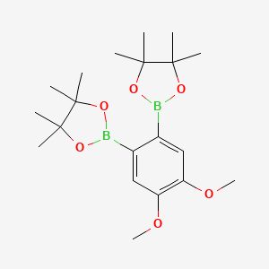molecular formula C20H32B2O6 B2471677 2,2'-(4,5-Dimethoxy-1,2-phenylene)bis(4,4,5,5-tetramethyl-1,3,2-dioxaborolane) CAS No. 1338078-40-2