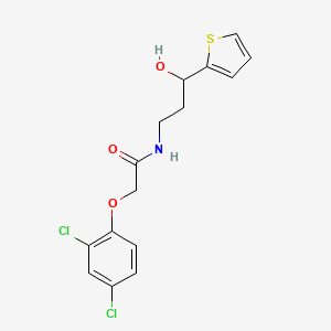 molecular formula C15H15Cl2NO3S B2471679 2-(2,4-DICHLOROPHENOXY)-N-[3-HYDROXY-3-(THIOPHEN-2-YL)PROPYL]ACETAMIDE CAS No. 1421467-31-3
