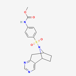 molecular formula C17H18N4O4S B2471695 methyl N-(4-{4,6,12-triazatricyclo[7.2.1.0^{2,7}]dodeca-2(7),3,5-triene-12-sulfonyl}phenyl)carbamate CAS No. 1904411-53-5