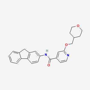 molecular formula C25H24N2O3 B2471699 N-(9H-fluoren-2-yl)-2-[(oxan-4-yl)methoxy]pyridine-4-carboxamide CAS No. 2034297-07-7