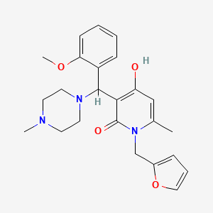 molecular formula C24H29N3O4 B2471725 1-(furan-2-ylmethyl)-4-hydroxy-3-((2-methoxyphenyl)(4-methylpiperazin-1-yl)methyl)-6-methylpyridin-2(1H)-one CAS No. 897612-28-1