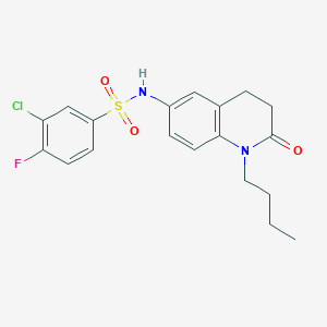 N-(1-butyl-2-oxo-1,2,3,4-tetrahydroquinolin-6-yl)-3-chloro-4-fluorobenzenesulfonamide