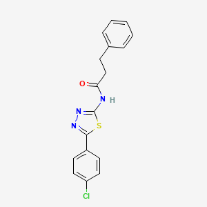 molecular formula C17H14ClN3OS B2471733 N-(5-(4-chlorophenyl)-1,3,4-thiadiazol-2-yl)-3-phenylpropanamide CAS No. 476463-64-6