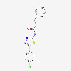 N-[5-(4-chlorophenyl)-1,3,4-thiadiazol-2-yl]-3-phenylpropanamide