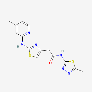 N-(5-methyl-1,3,4-thiadiazol-2-yl)-2-(2-((4-methylpyridin-2-yl)amino)thiazol-4-yl)acetamide