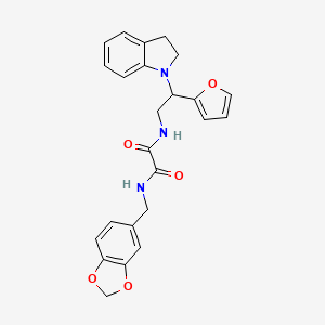 N1-(benzo[d][1,3]dioxol-5-ylmethyl)-N2-(2-(furan-2-yl)-2-(indolin-1-yl)ethyl)oxalamide
