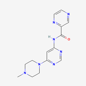 molecular formula C14H17N7O B2471859 N-[6-(4-Methylpiperazin-1-YL)pyrimidin-4-YL]pyrazine-2-carboxamide CAS No. 1421508-15-7