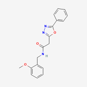 molecular formula C18H17N3O3 B2471864 N-(2-methoxybenzyl)-2-(5-phenyl-1,3,4-oxadiazol-2-yl)acetamide CAS No. 1286716-78-6