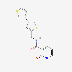 molecular formula C16H14N2O2S2 B2471870 N-({[3,3'-bithiophene]-5-yl}methyl)-1-methyl-2-oxo-1,2-dihydropyridine-3-carboxamide CAS No. 2415501-16-3