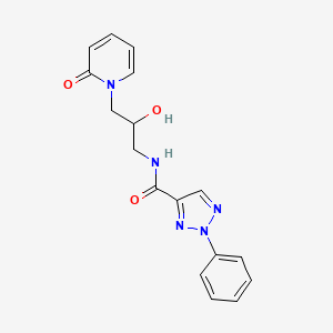 molecular formula C17H17N5O3 B2471874 N-(2-hydroxy-3-(2-oxopyridin-1(2H)-yl)propyl)-2-phenyl-2H-1,2,3-triazole-4-carboxamide CAS No. 1797720-63-8