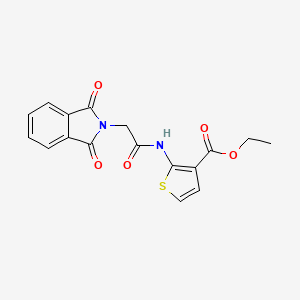 molecular formula C17H14N2O5S B2471876 Ethyl 2-(2-(1,3-dioxoisoindolin-2-yl)acetamido)thiophene-3-carboxylate CAS No. 888413-09-0
