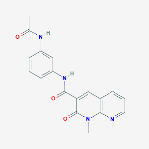 molecular formula C18H16N4O3 B2471882 N-(3-acetamidophenyl)-1-methyl-2-oxo-1,2-dihydro-1,8-naphthyridine-3-carboxamide CAS No. 899984-12-4