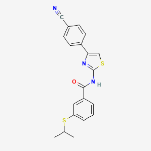 molecular formula C20H17N3OS2 B2471892 N-(4-(4-cyanophenyl)thiazol-2-yl)-3-(isopropylthio)benzamide CAS No. 919760-98-8
